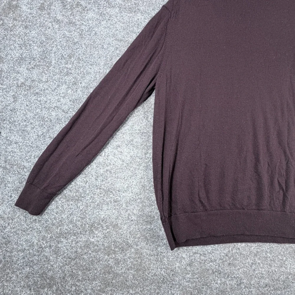 Banana Republic Sweater Mens XL Maroon Wool Crew Neck Ribbed Hem‎ Long Sleeve